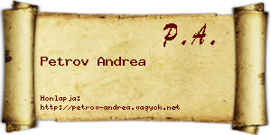 Petrov Andrea névjegykártya
